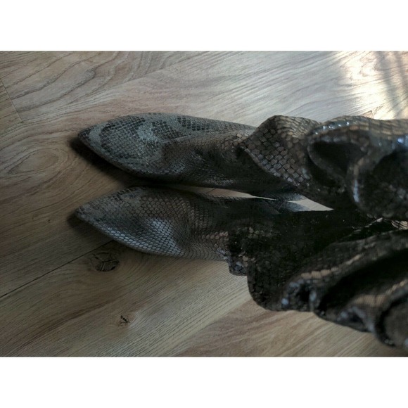 Paris Texas Metallic Python Snake Silver Slouchy Boots - Picture 8 of 12